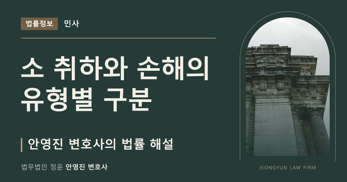 소 취하와 손해의 유형별 구분